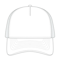OTTO 39102-1 5 Panel Low Profile Mesh Back Trucker Cap - White - White / 7 3/8’’ - 7 5/8’’