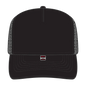 OTTO 3931-1 5 Panel High Crown Mesh Back Trucker Cap - Black - Black / 7 3/8’’ - 7 5/8’’