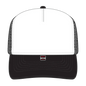 OTTO 3931-1 5 Panel High Crown Mesh Back Trucker Cap - Blk/Wht/Blk - Blk/Wht/Blk / 7 3/8’’ - 7 5/8’’