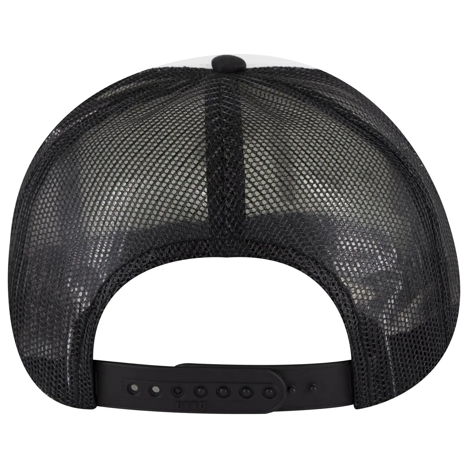 OTTO 3931-1 5 Panel High Crown Mesh Back Trucker Cap - Blk/Wht/Blk - Blk/Wht/Blk / 7 3/8’’ - 7 5/8’’