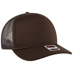 OTTO 3931-1 5 Panel High Crown Mesh Back Trucker Cap - Brown - Brown / 7 3/8’’ - 7 5/8’’