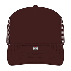 OTTO 3931-1 5 Panel High Crown Mesh Back Trucker Cap - Brown - Brown / 7 3/8’’ - 7 5/8’’