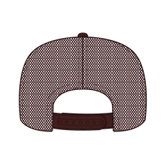 OTTO 3931-1 5 Panel High Crown Mesh Back Trucker Cap - Brown - Brown / 7 3/8’’ - 7 5/8’’