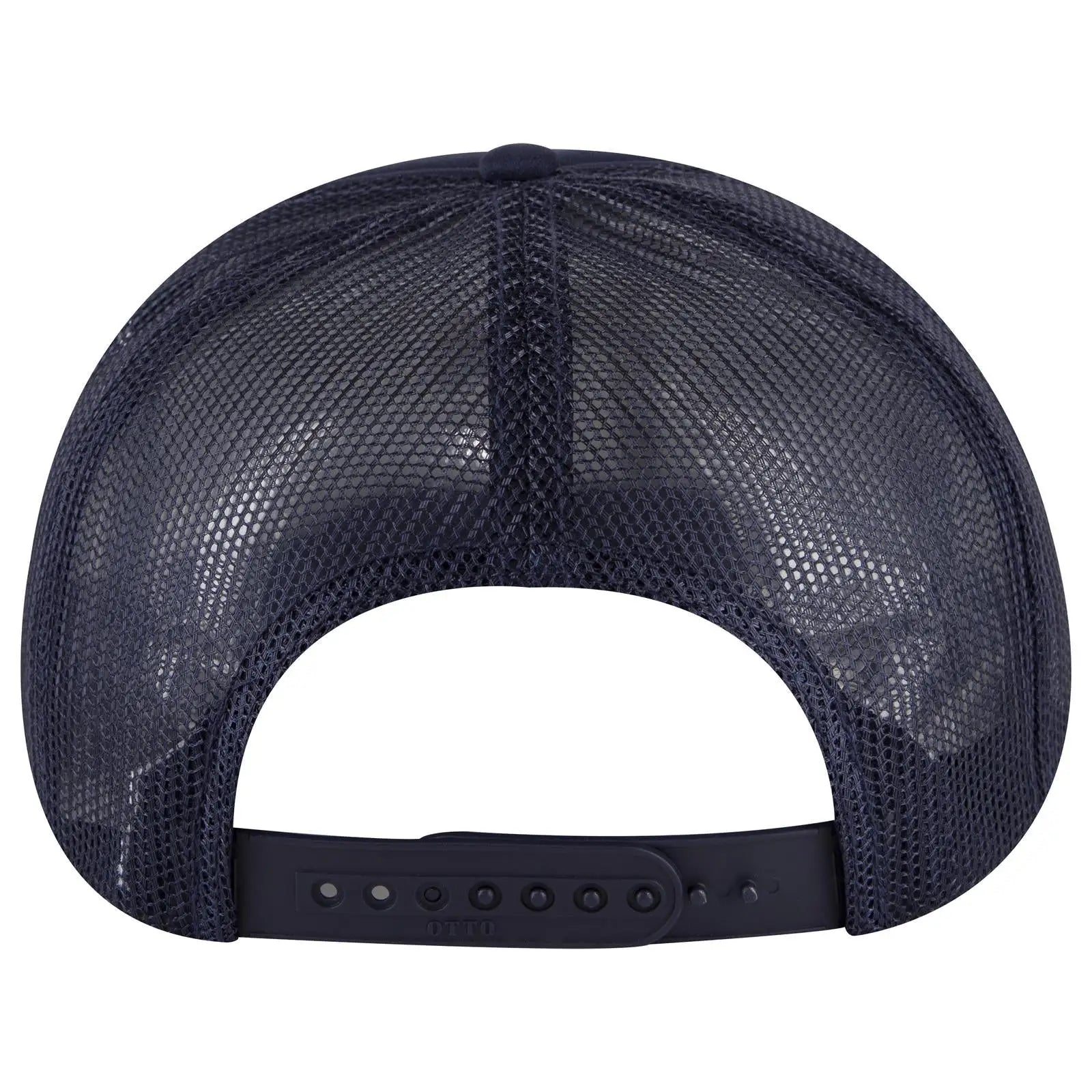 OTTO 3931-1 5 Panel High Crown Mesh Back Trucker Cap - Navy - Navy / 7 3/8’’ - 7 5/8’’