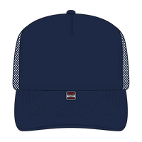 OTTO 3931-1 5 Panel High Crown Mesh Back Trucker Cap - Navy - Navy / 7 3/8’’ - 7 5/8’’