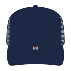 OTTO 3931-1 5 Panel High Crown Mesh Back Trucker Cap - Navy - Navy / 7 3/8’’ - 7 5/8’’