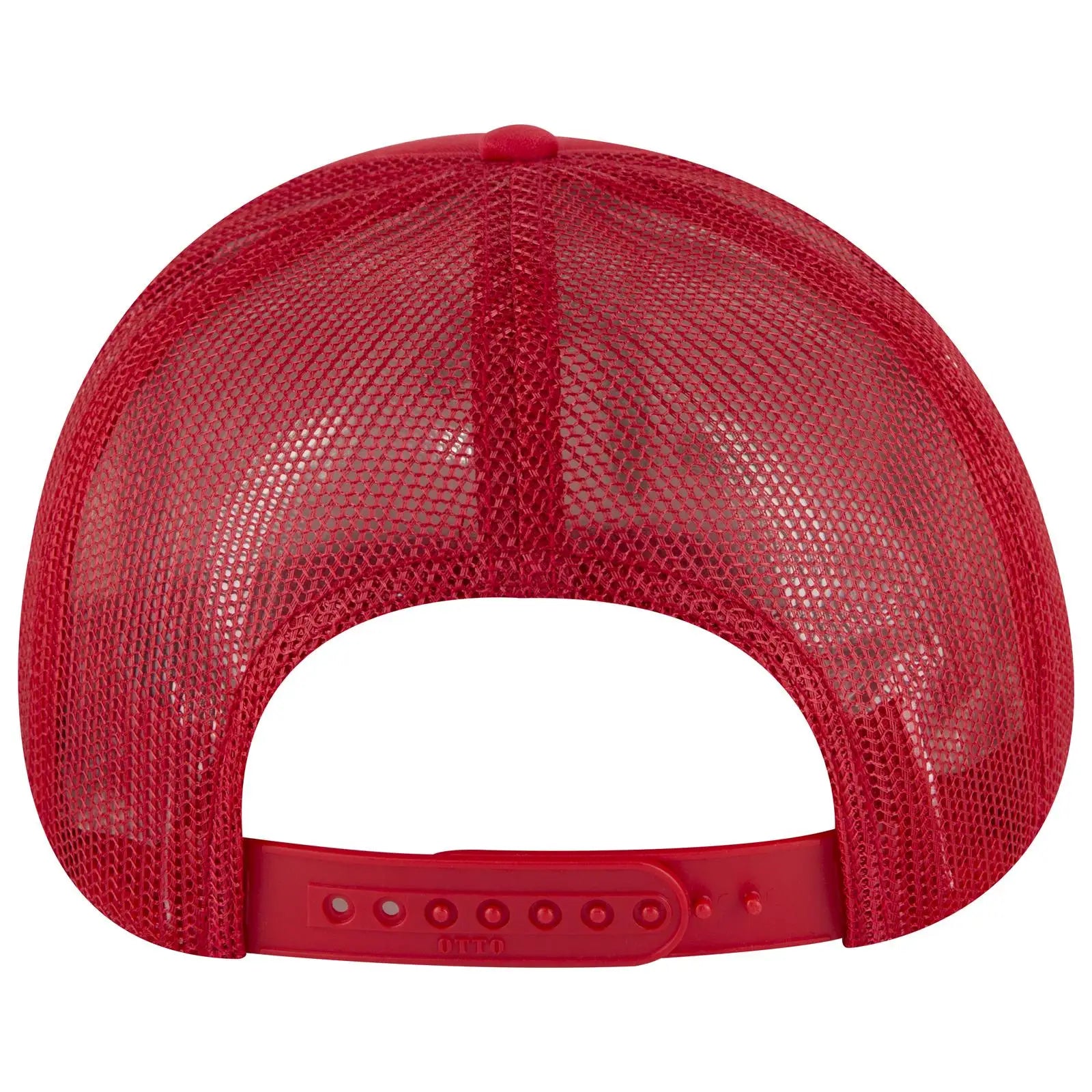 OTTO 3931-1 5 Panel High Crown Mesh Back Trucker Cap - Red - Red / 7 3/8’’ - 7 5/8’’