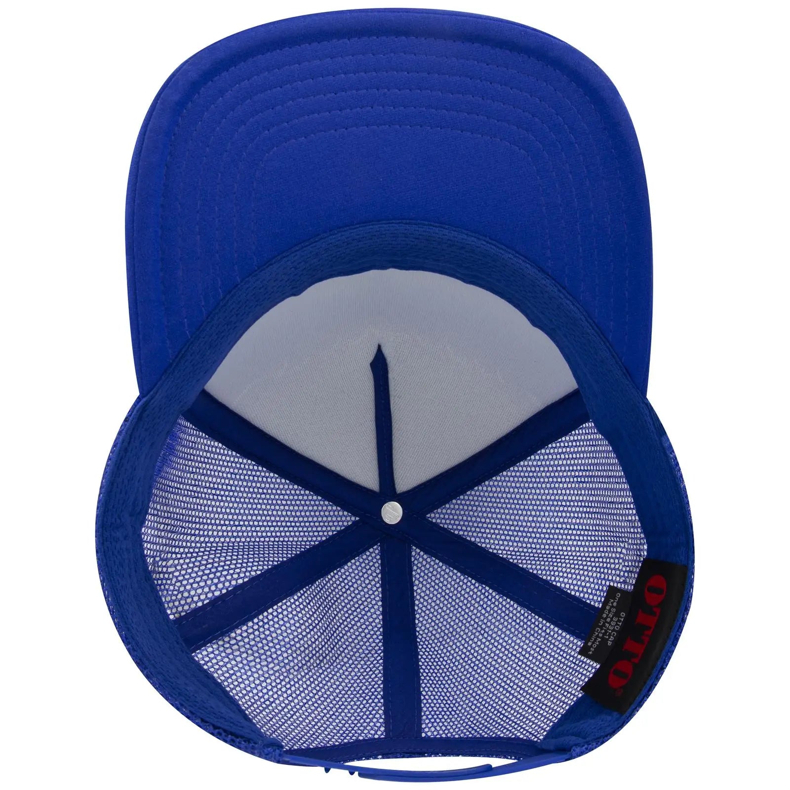 OTTO 3931-1 5 Panel High Crown Mesh Back Trucker Cap - Royal - Royal / 7 3/8’’ - 7 5/8’’
