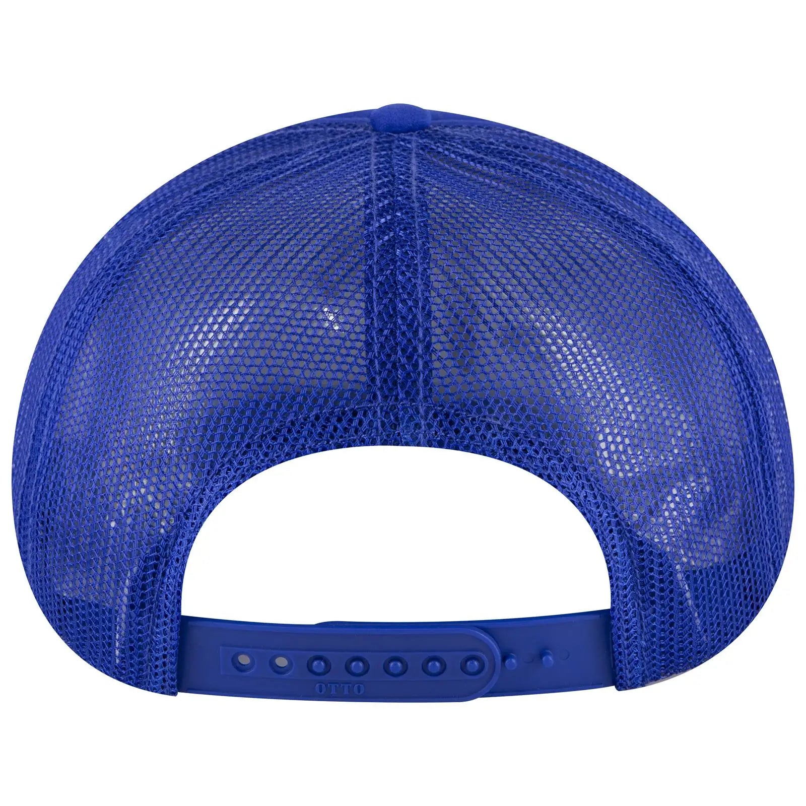 OTTO 3931-1 5 Panel High Crown Mesh Back Trucker Cap - Royal - Royal / 7 3/8’’ - 7 5/8’’