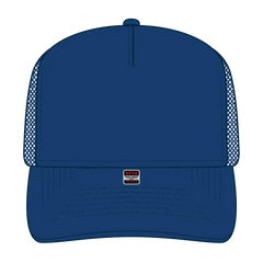 OTTO 3931-1 5 Panel High Crown Mesh Back Trucker Cap - Royal - Royal / 7 3/8’’ - 7 5/8’’