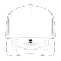 OTTO 3931-1 5 Panel High Crown Mesh Back Trucker Cap - White - White / 7 3/8’’ - 7 5/8’’