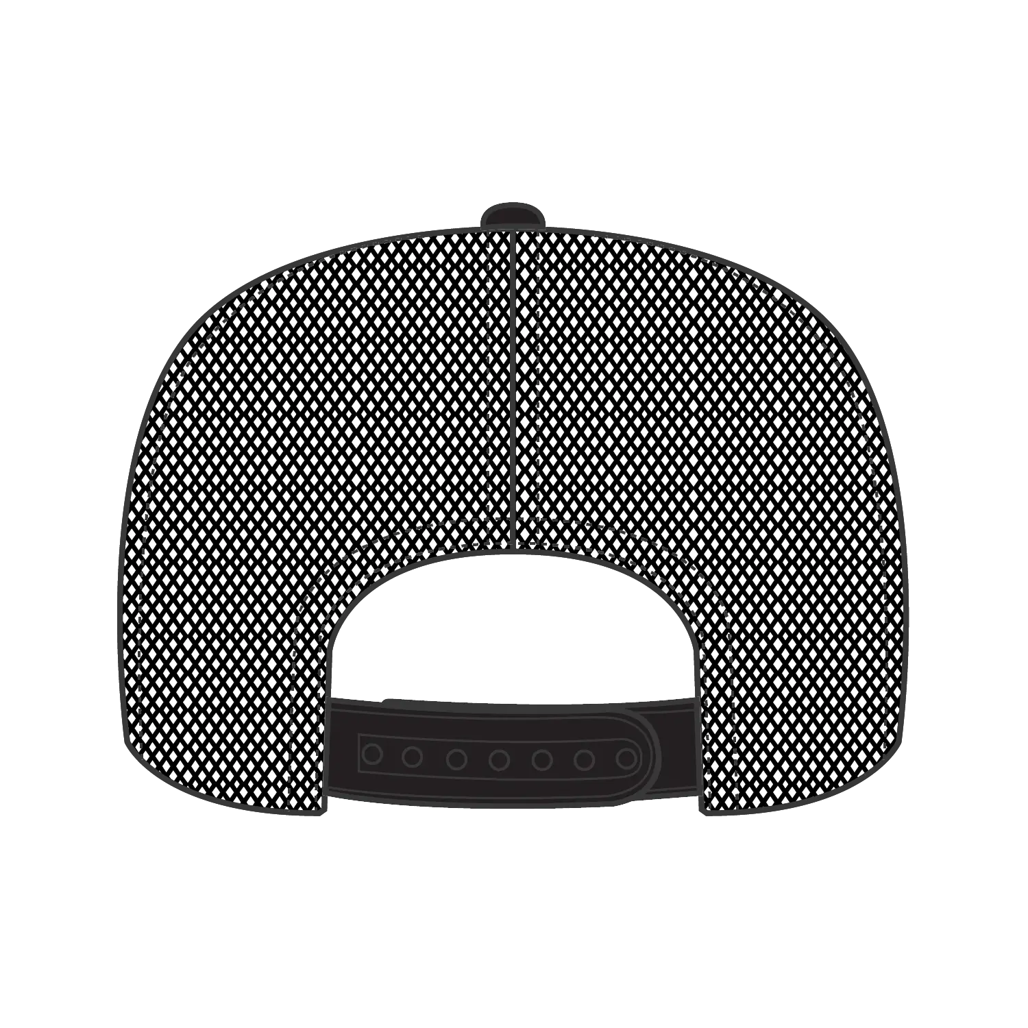 OTTO 3932-1 5 Panel High Crown Mesh Back Trucker Cap - Black - Black / 7 3/8’’ - 7 5/8’’