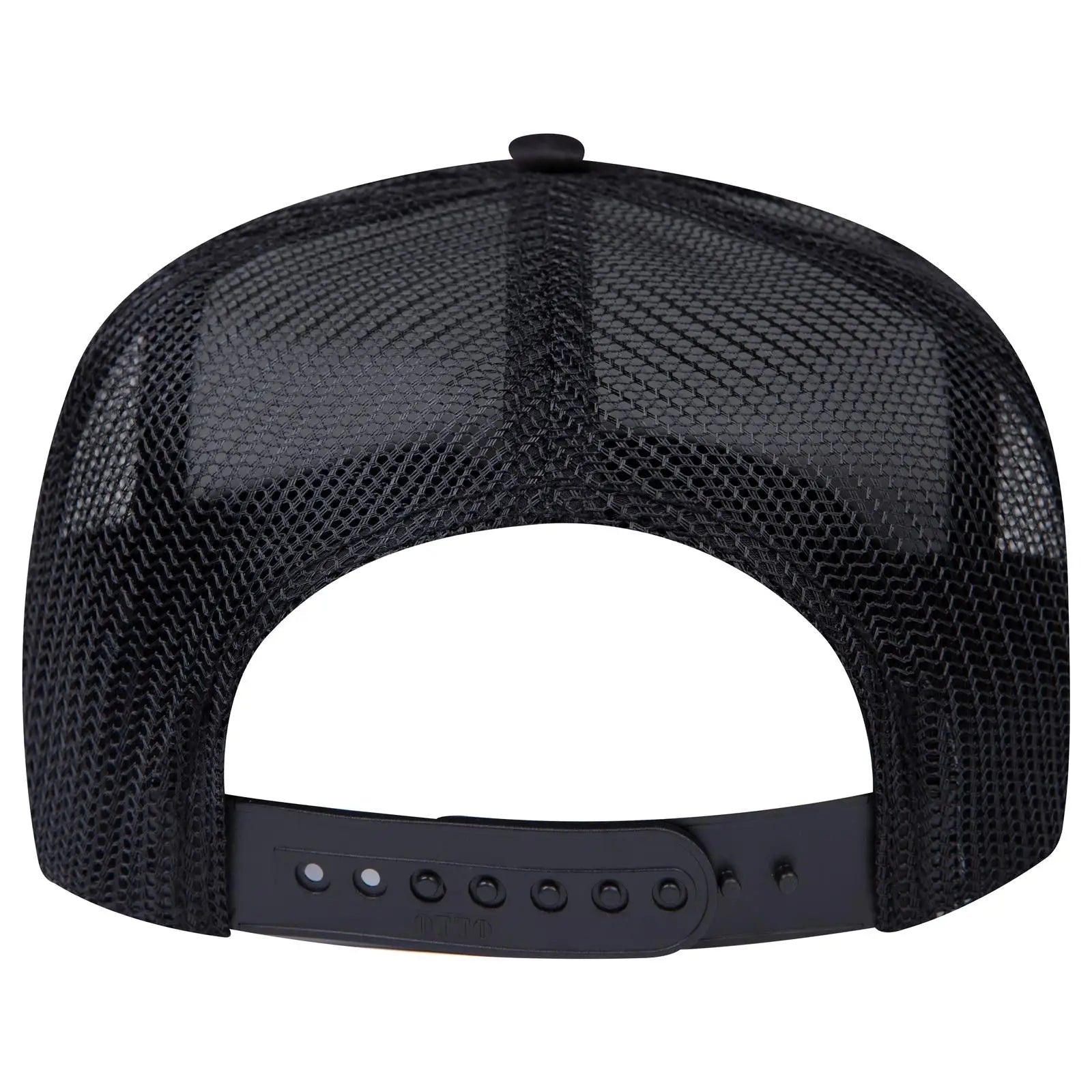 OTTO 3932-1 5 Panel High Crown Mesh Back Trucker Cap - Black - Black / 7 3/8’’ - 7 5/8’’
