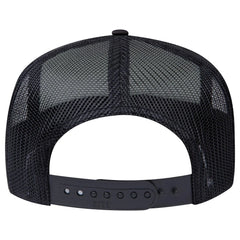 OTTO 3932-1 5 Panel High Crown Mesh Back Trucker Cap - Blk/Wht/Blk - Blk/Wht/Blk / 7 3/8’’ - 7 5/8’’