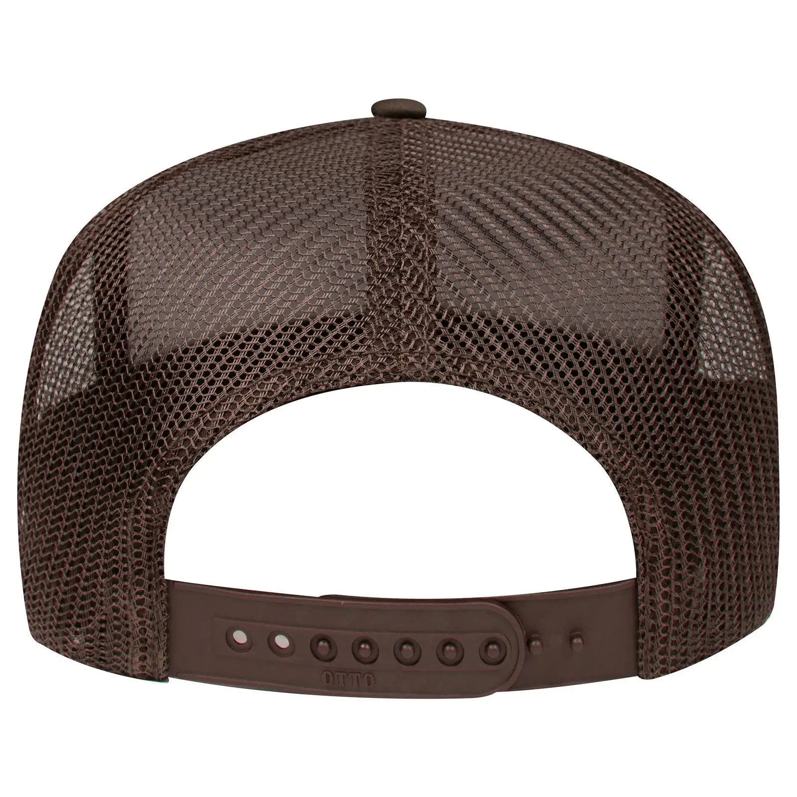 OTTO 3932-1 5 Panel High Crown Mesh Back Trucker Cap - Brown - Brown / 7 3/8’’ - 7 5/8’’