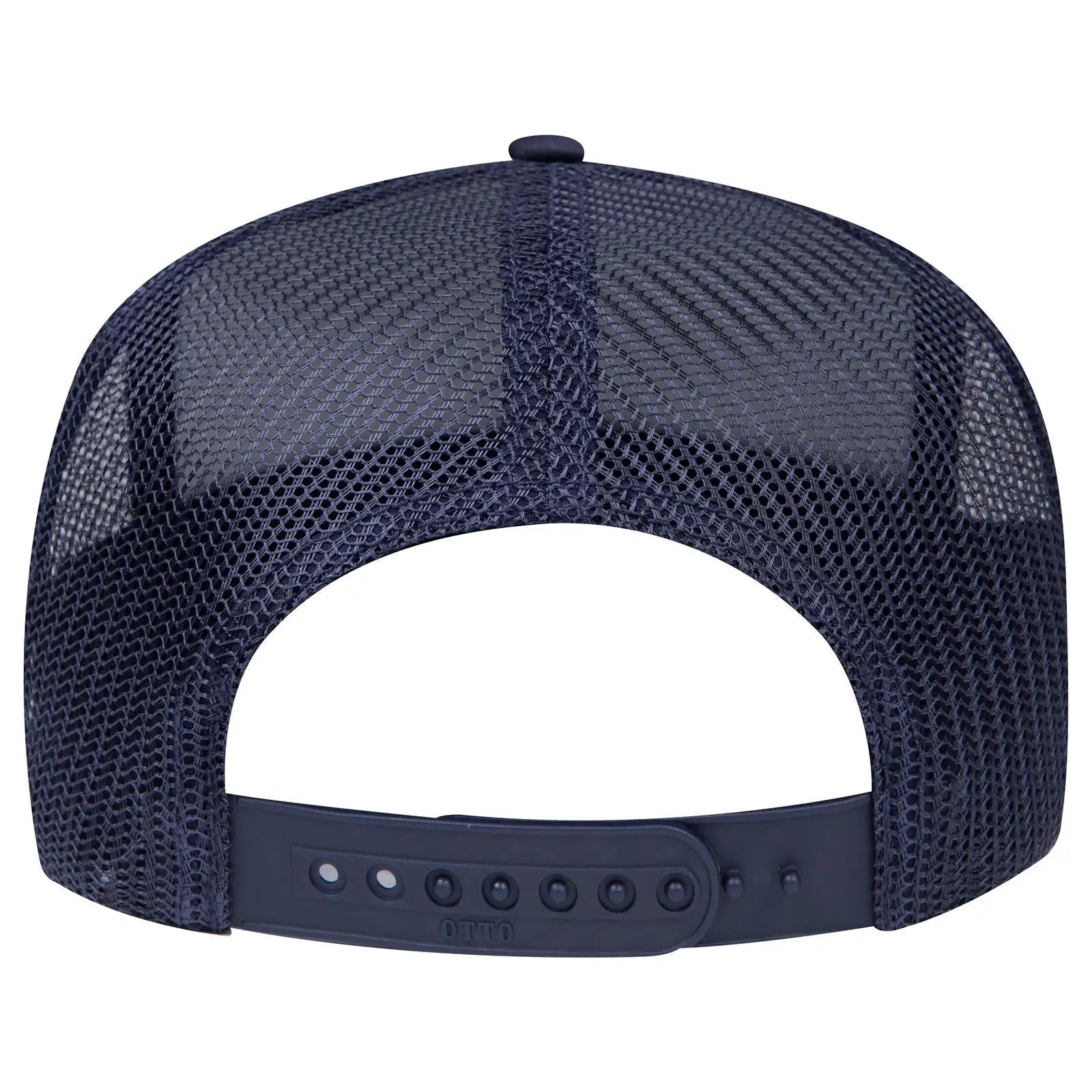 OTTO 3932-1 5 Panel High Crown Mesh Back Trucker Cap - Navy - Navy / 7 3/8’’ - 7 5/8’’