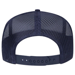 OTTO 3932-1 5 Panel High Crown Mesh Back Trucker Cap - Navy - Navy / 7 3/8’’ - 7 5/8’’