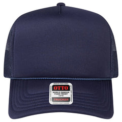 OTTO 3932-1 5 Panel High Crown Mesh Back Trucker Cap - Navy - Navy / 7 3/8’’ - 7 5/8’’
