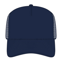 OTTO 3932-1 5 Panel High Crown Mesh Back Trucker Cap - Navy - Navy / 7 3/8’’ - 7 5/8’’