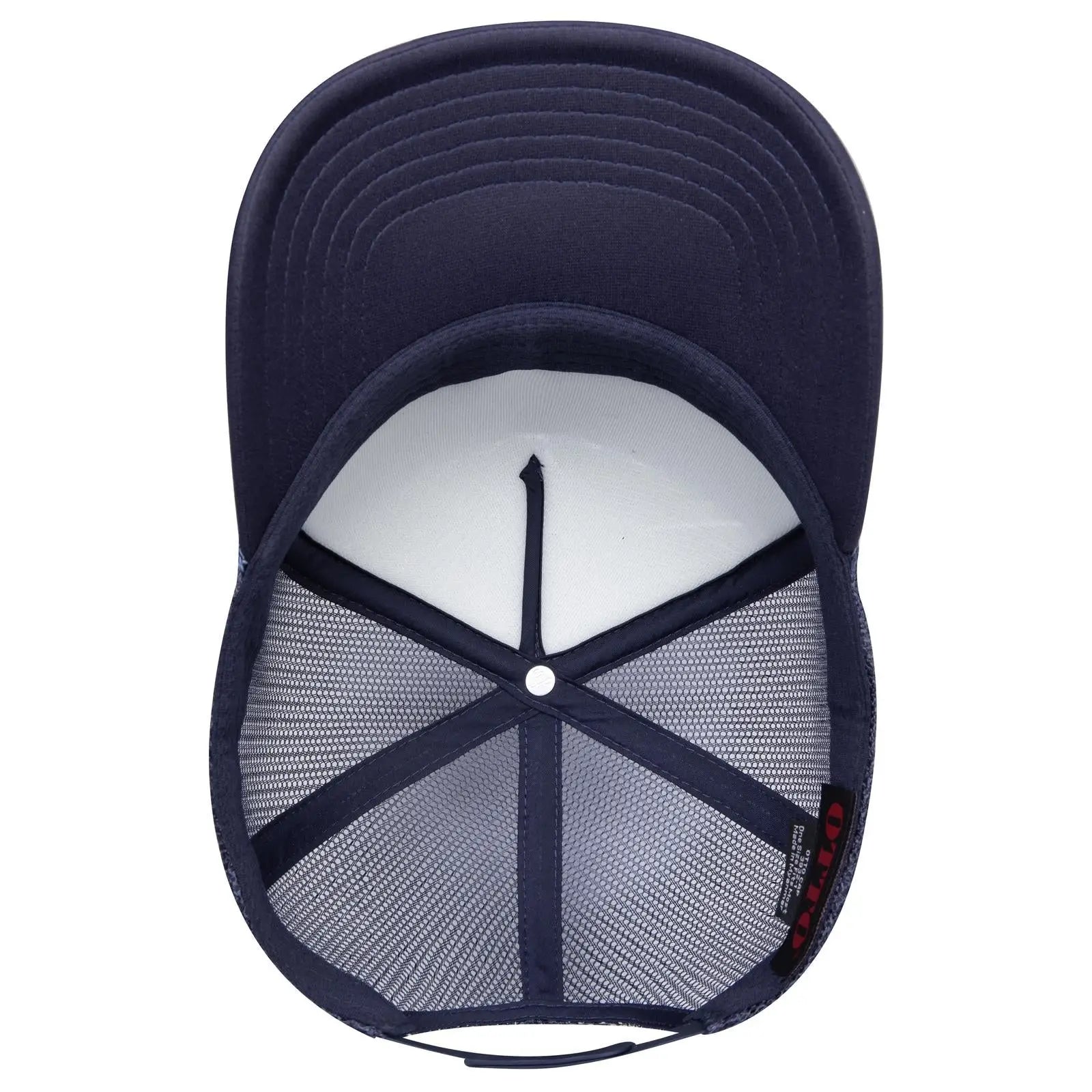 OTTO 3932-1 5 Panel High Crown Mesh Back Trucker Cap - Navy - Navy / 7 3/8’’ - 7 5/8’’