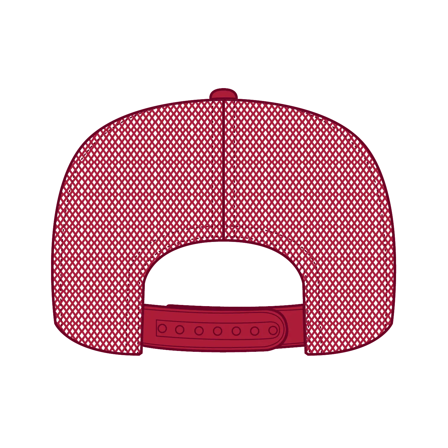 OTTO 3932-1 5 Panel High Crown Mesh Back Trucker Cap - Red - Red / 7 3/8’’ - 7 5/8’’