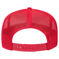 OTTO 3932-1 5 Panel High Crown Mesh Back Trucker Cap - Red - Red / 7 3/8’’ - 7 5/8’’