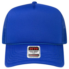 OTTO 3932-1 5 Panel High Crown Mesh Back Trucker Cap - Royal - Royal / 7 3/8’’ - 7 5/8’’