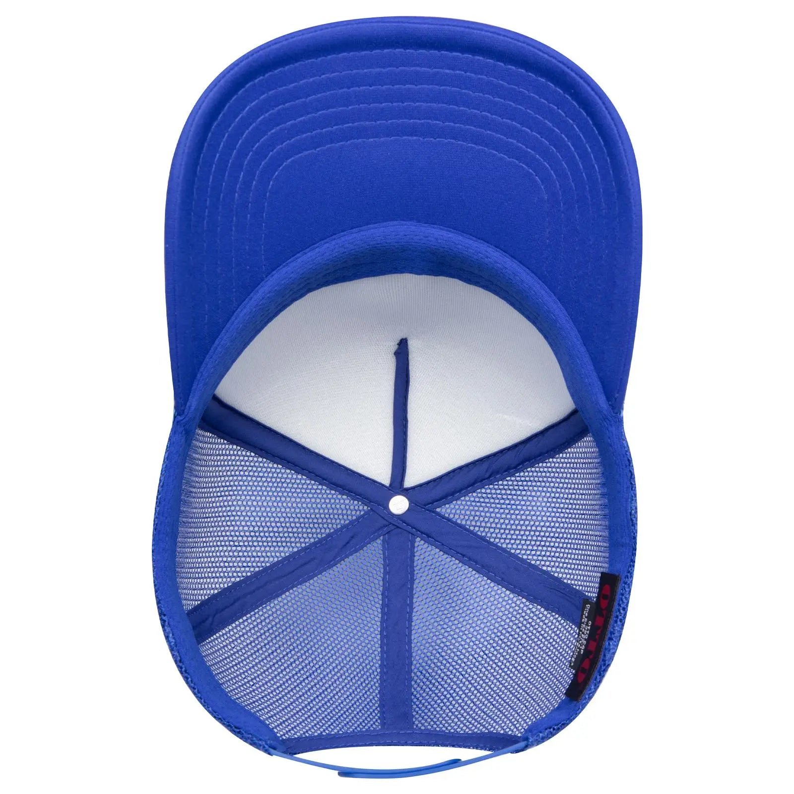 OTTO 3932-1 5 Panel High Crown Mesh Back Trucker Cap - Royal - Royal / 7 3/8’’ - 7 5/8’’