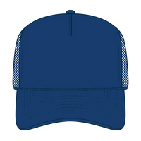 OTTO 3932-1 5 Panel High Crown Mesh Back Trucker Cap - Royal - Royal / 7 3/8’’ - 7 5/8’’