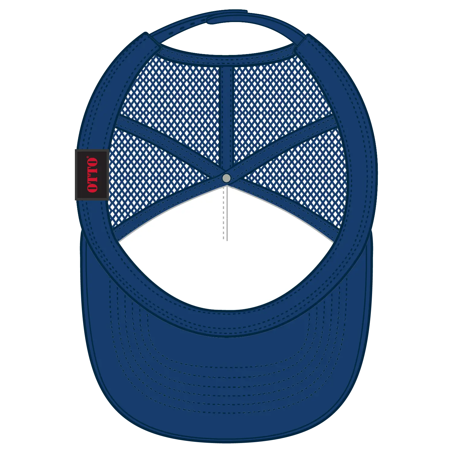 OTTO 3932-1 5 Panel High Crown Mesh Back Trucker Cap - Royal - Royal / 7 3/8’’ - 7 5/8’’