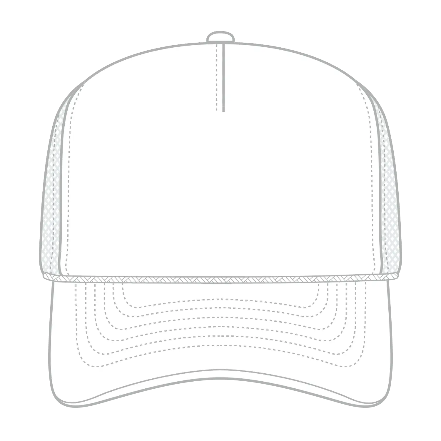OTTO 3932-1 5 Panel High Crown Mesh Back Trucker Cap - White - White / 7 3/8’’ - 7 5/8’’