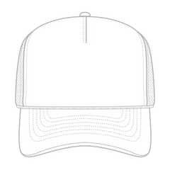 OTTO 3932-1 5 Panel High Crown Mesh Back Trucker Cap - White - White / 7 3/8’’ - 7 5/8’’