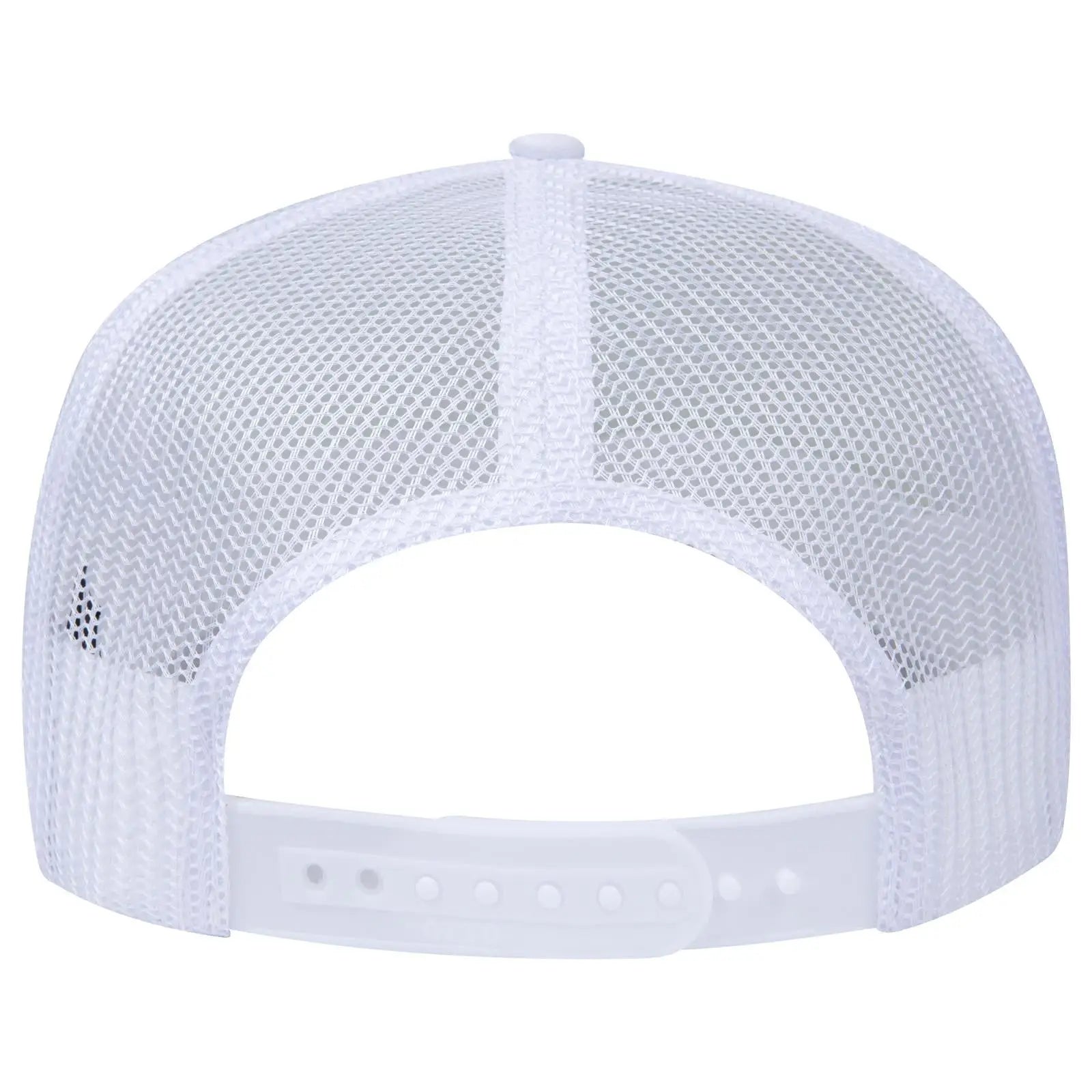 OTTO 3932-1 5 Panel High Crown Mesh Back Trucker Cap - White - White / 7 3/8’’ - 7 5/8’’