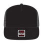 OTTO 39950-1 5 Panel Pro Style Mesh Back Trucker Cap - Black - Black / 7 3/8’’ - 7 5/8’’