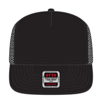 OTTO 39950-1 5 Panel Pro Style Mesh Back Trucker Cap - Black - Black / 7 3/8’’ - 7 5/8’’