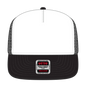 OTTO 39950-1 5 Panel Pro Style Mesh Back Trucker Cap - Blk/Wht/Blk - Blk/Wht/Blk / 7 3/8’’ - 7 5/8’’