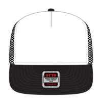 OTTO 39950-1 5 Panel Pro Style Mesh Back Trucker Cap - Blk/Wht/Blk - Blk/Wht/Blk / 7 3/8’’ - 7 5/8’’