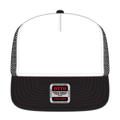 OTTO 39950-1 5 Panel Pro Style Mesh Back Trucker Cap - Blk/Wht/Blk - Blk/Wht/Blk / 7 3/8’’ - 7 5/8’’