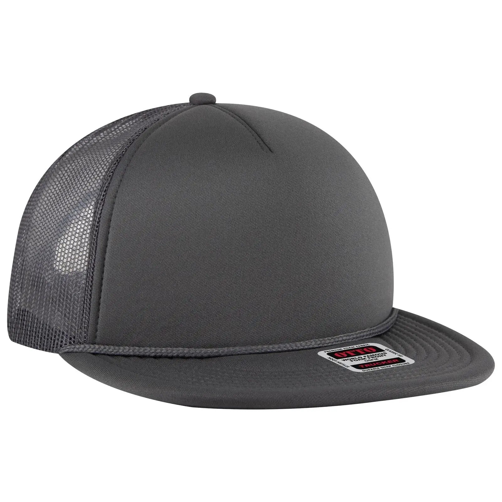 OTTO 39950-1 5 Panel Pro Style Mesh Back Trucker Cap - Char. Gray - Char. Gray / 7 3/8’’ - 7 5/8’’