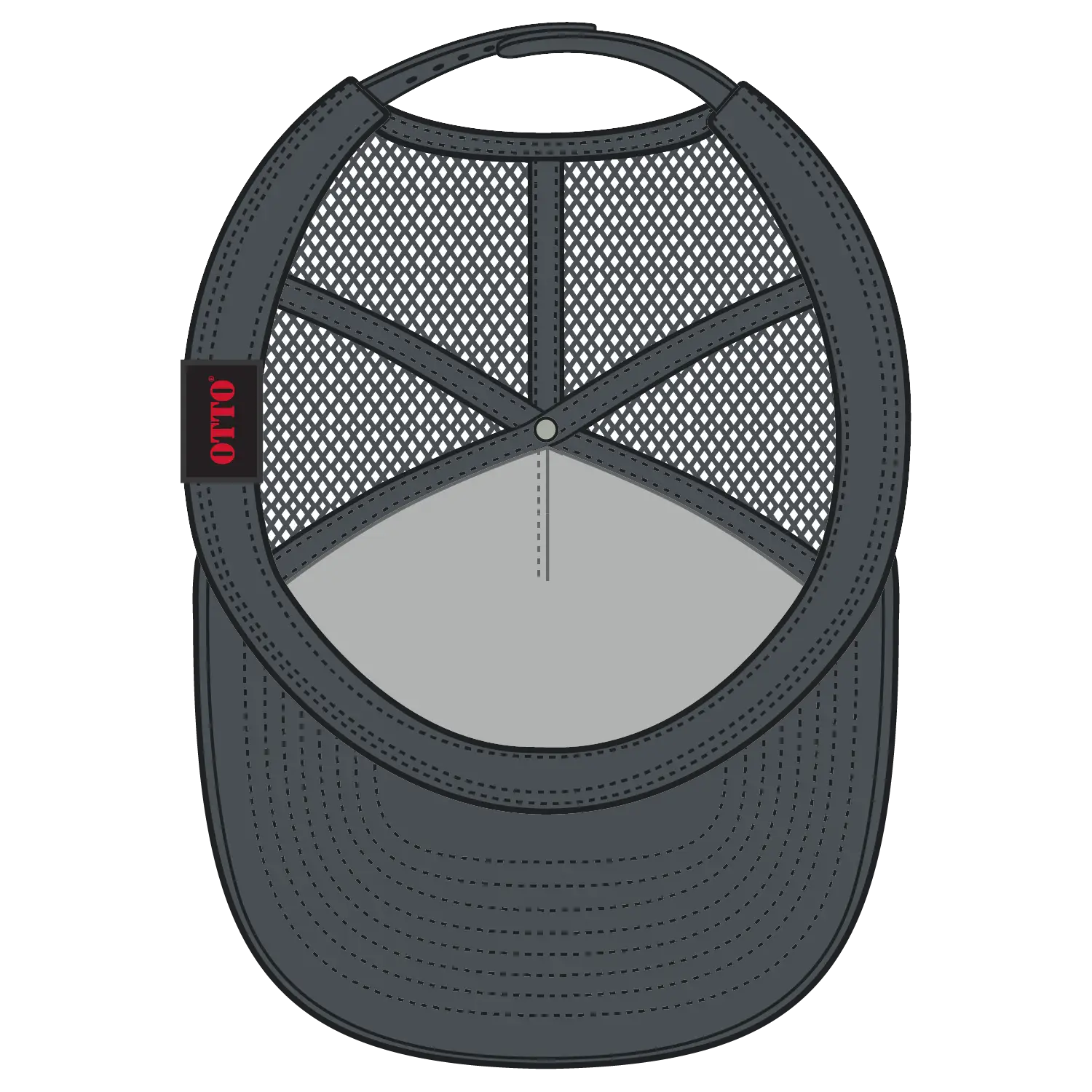 OTTO 39950-1 5 Panel Pro Style Mesh Back Trucker Cap - Char. Gray - Char. Gray / 7 3/8’’ - 7 5/8’’