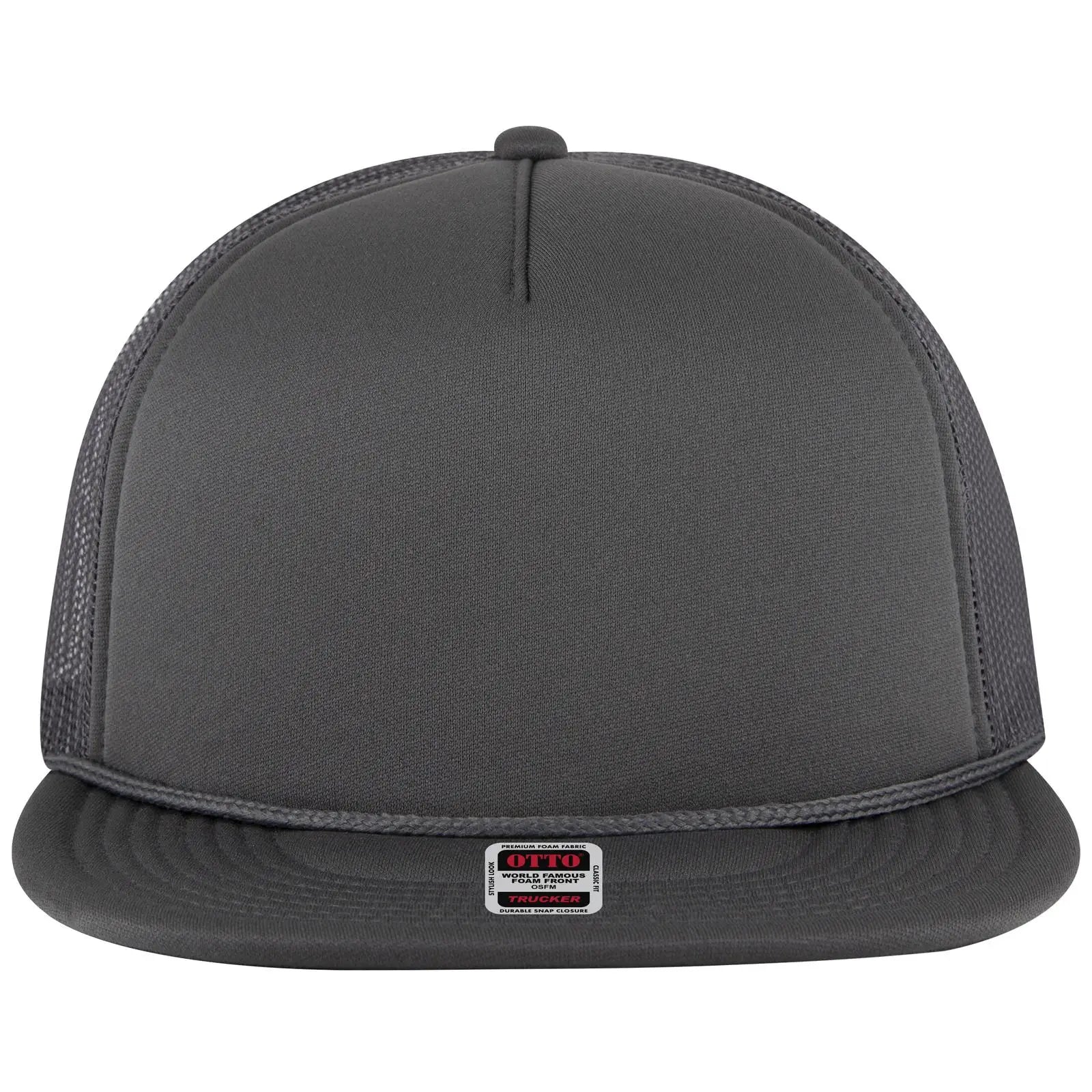 OTTO 39950-1 5 Panel Pro Style Mesh Back Trucker Cap - Char. Gray - Char. Gray / 7 3/8’’ - 7 5/8’’