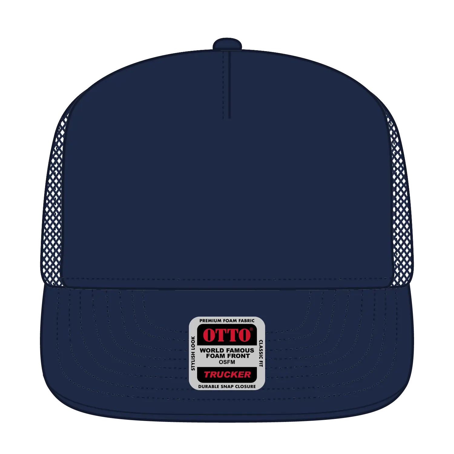 OTTO 39950-1 5 Panel Pro Style Mesh Back Trucker Cap - Navy - Navy / 7 3/8’’ - 7 5/8’’