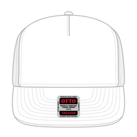 OTTO 39950-1 5 Panel Pro Style Mesh Back Trucker Cap - White - White / 7 3/8’’ - 7 5/8’’