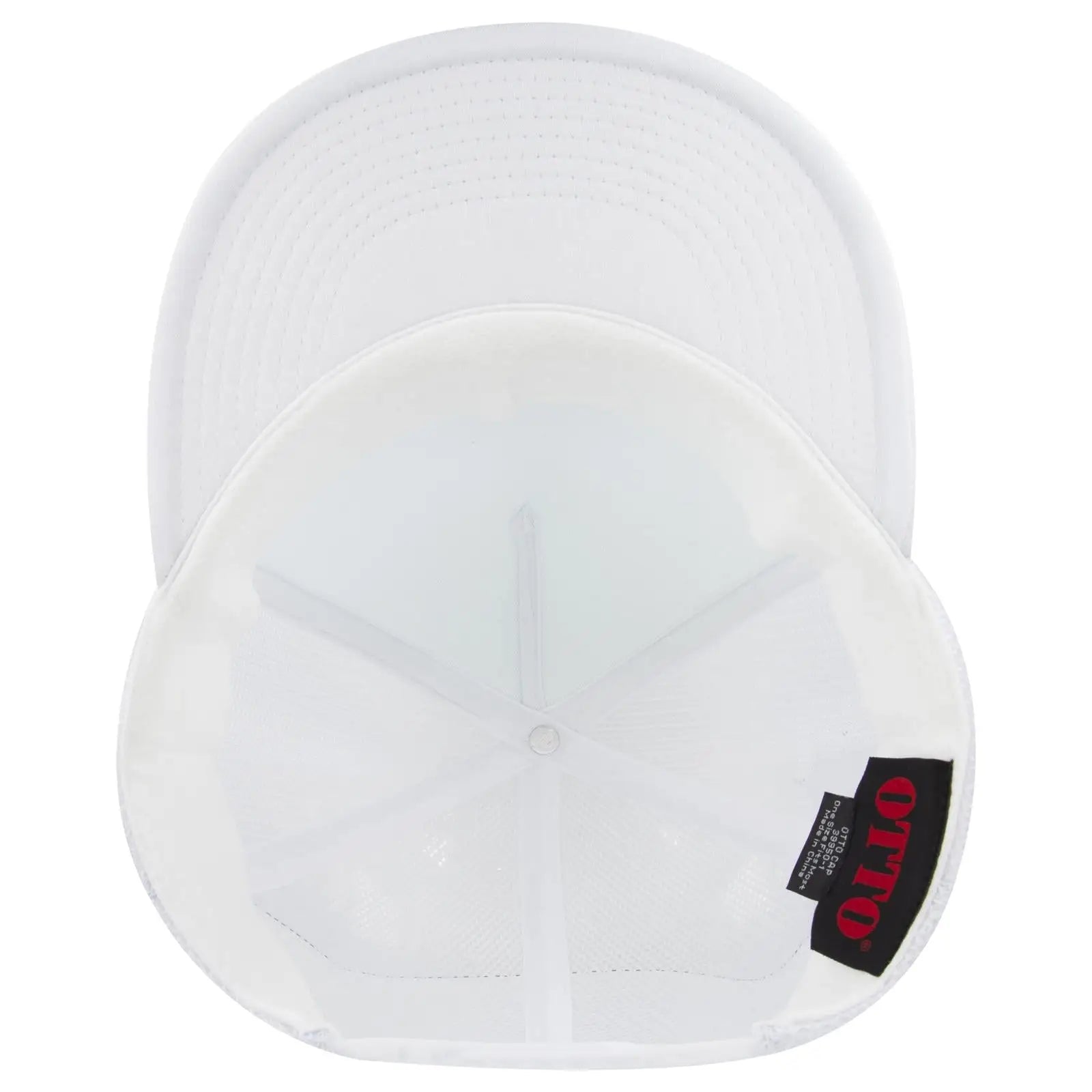 OTTO 39950-1 5 Panel Pro Style Mesh Back Trucker Cap - White - White / 7 3/8’’ - 7 5/8’’