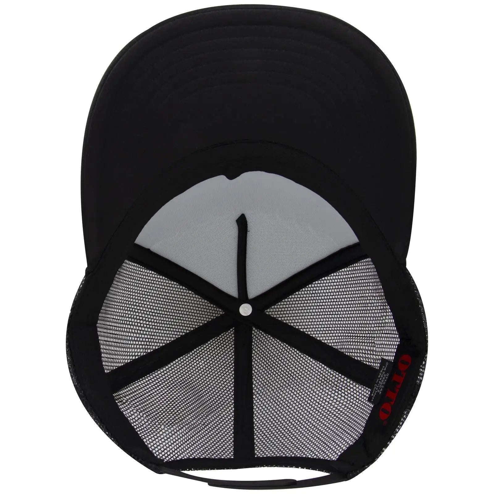 OTTO 39950-2 5 Panel Pro Style Mesh Back Trucker Cap - Black - Black / 7 3/8’’ - 7 5/8’’