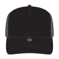 OTTO 39950-2 5 Panel Pro Style Mesh Back Trucker Cap - Black - Black / 7 3/8’’ - 7 5/8’’