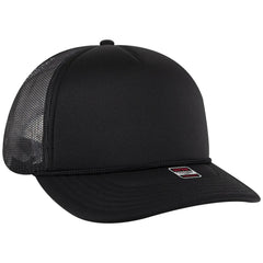 OTTO 39950-2 5 Panel Pro Style Mesh Back Trucker Cap - Black - Black / 7 3/8’’ - 7 5/8’’