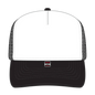 OTTO 39950-2 5 Panel Pro Style Mesh Back Trucker Cap - Blk/Wht/Blk - Blk/Wht/Blk / 7 3/8’’ - 7 5/8’’