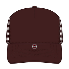 OTTO 39950-2 5 Panel Pro Style Mesh Back Trucker Cap - Brown - Brown / 7 3/8’’ - 7 5/8’’