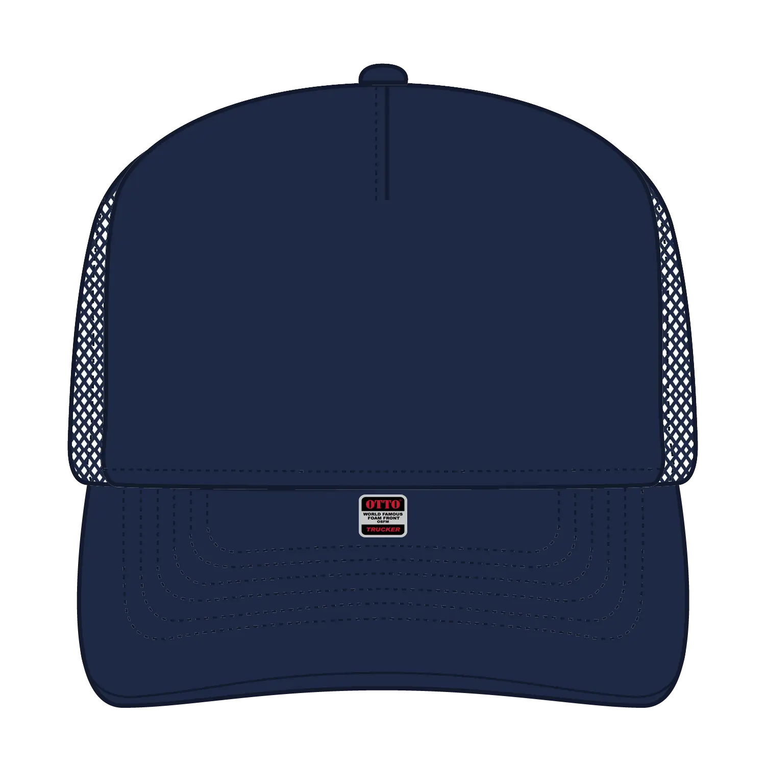 OTTO 39950-2 5 Panel Pro Style Mesh Back Trucker Cap - Navy - Navy / 7 3/8’’ - 7 5/8’’